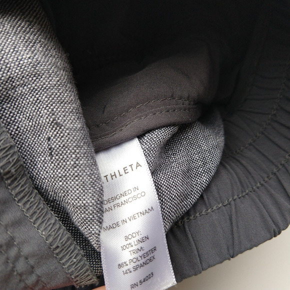 Athleta Bali & Beachside Cabo Linen Shorts Size 4 Gray Striped Lot of 2 Pockets - Picture 6 of 13